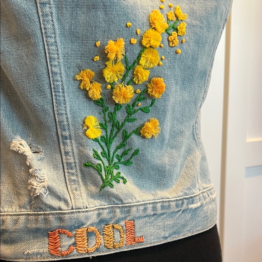 Hollister Hollister Embellished Light Blue Denim Vests Size S - Picture 4 of 9